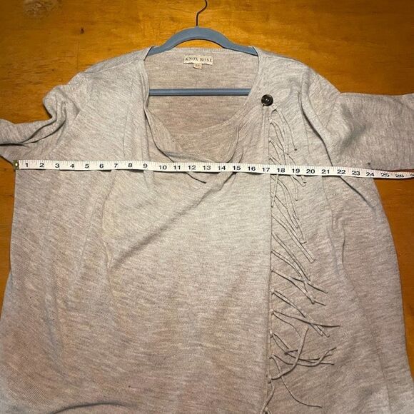 Knox Rose Fringe Sweater Women Size XXL Gray Sweater Cardigan Boho - Picture 9 of 9